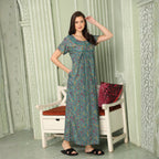 Floral Print Full Length Night Gown