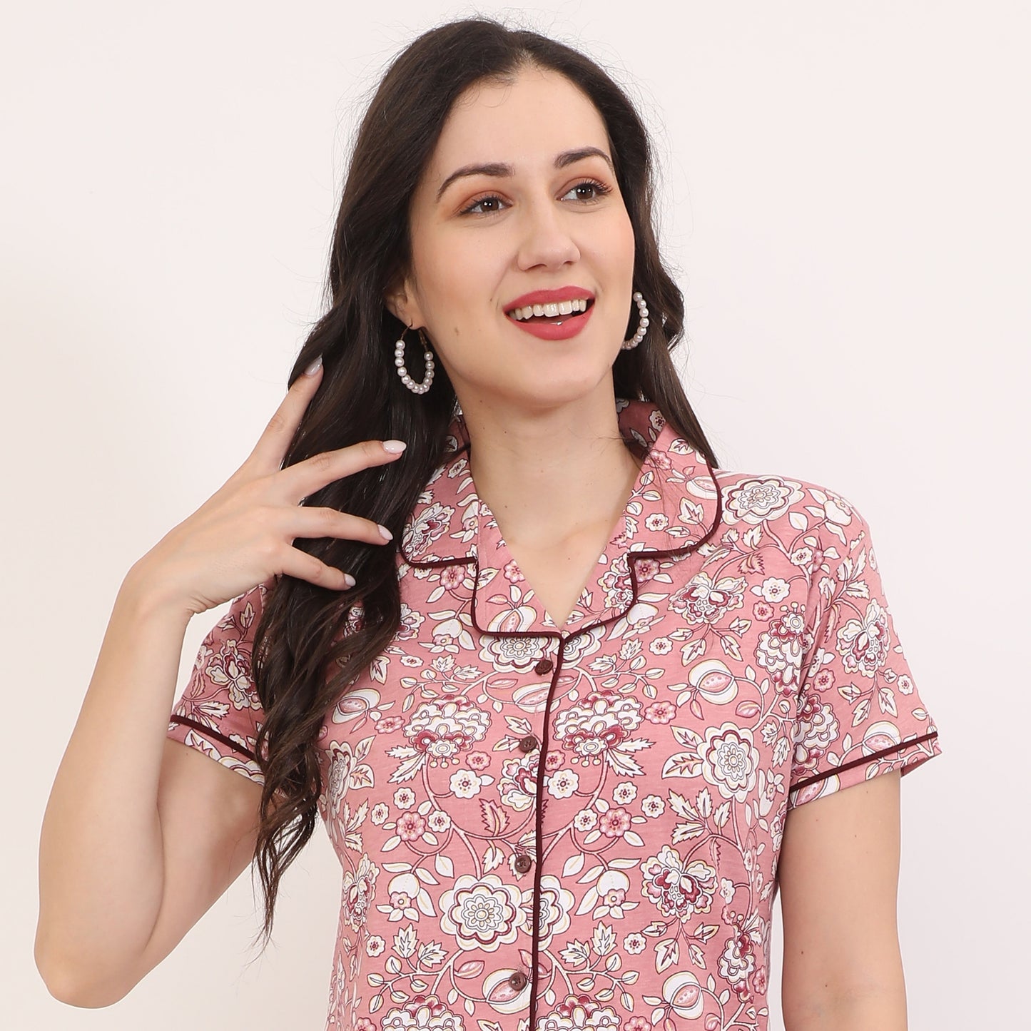 Printed Full Length Night Gown