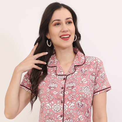 Printed Full Length Night Gown