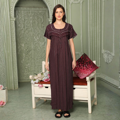 Printed Full Length Night Gown