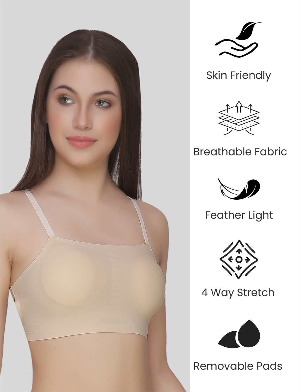 Nylon Spandex Everyday Regular Bra - Free Size