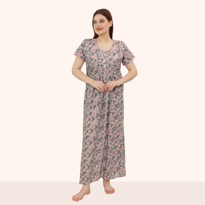Printed Full Length Night Gown