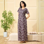 Floral Print Full Length Night Gown