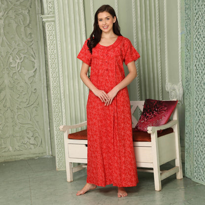 Printed Full Length Night Gown