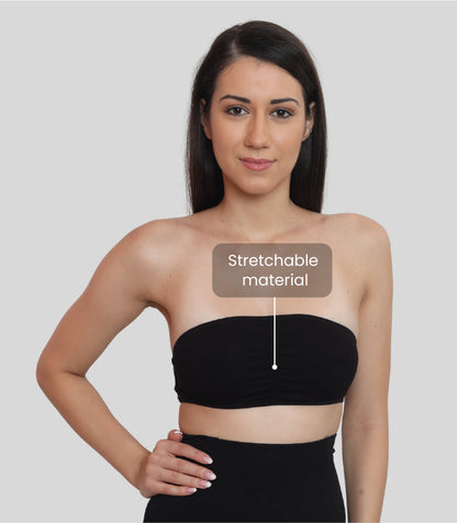 Nylon Spandex Tube Bra Padded Wire Free Strapless Seamless Stretchable Bra