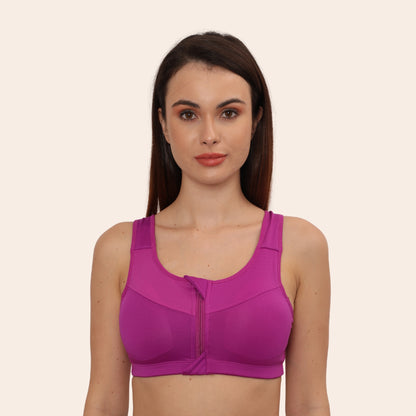 High Impact Racerback Design with Front Zip & Removable Pads