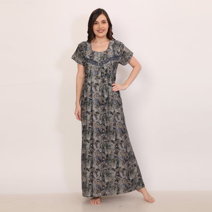 Printed Full Length Night Gown