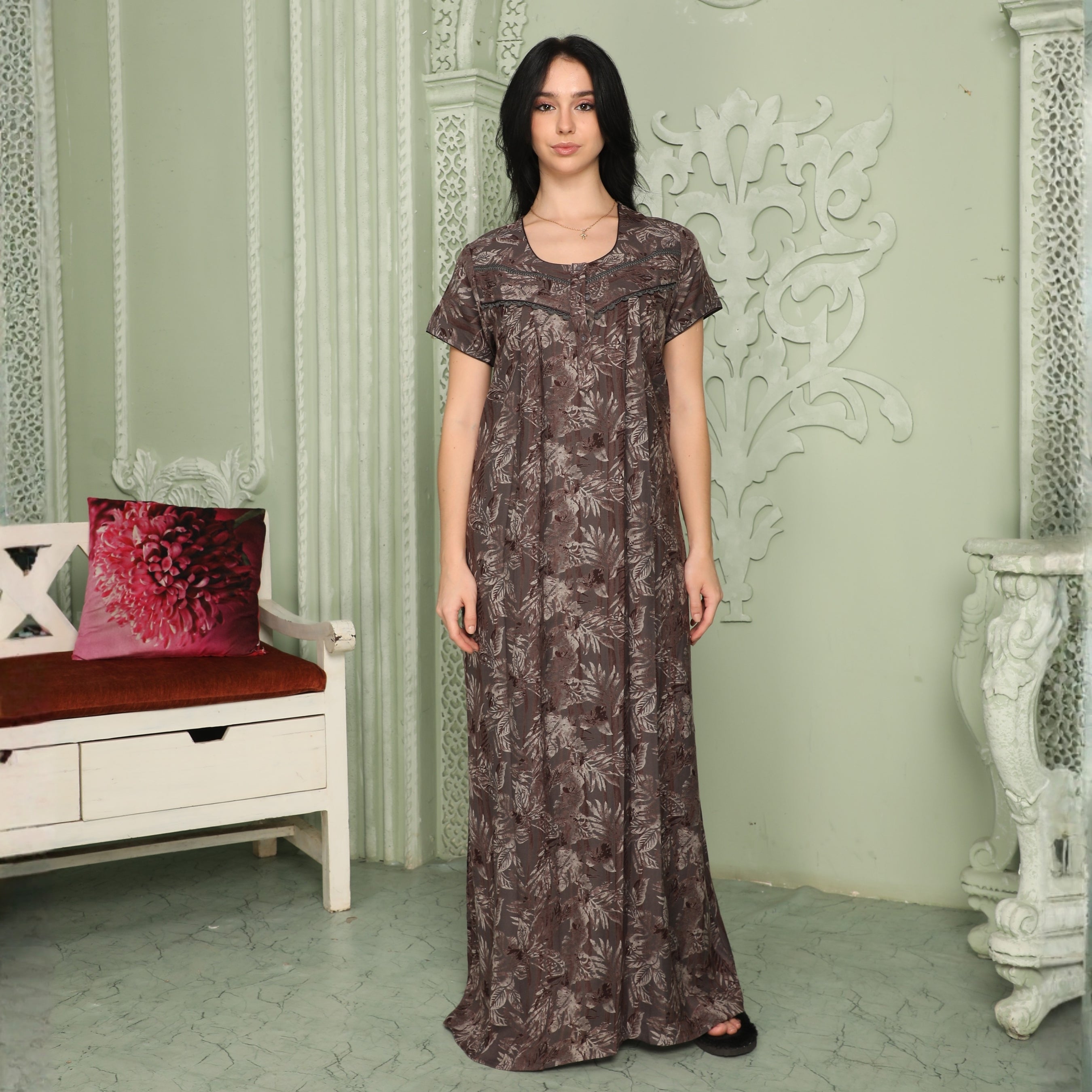 Printed Full-Length Night Gown