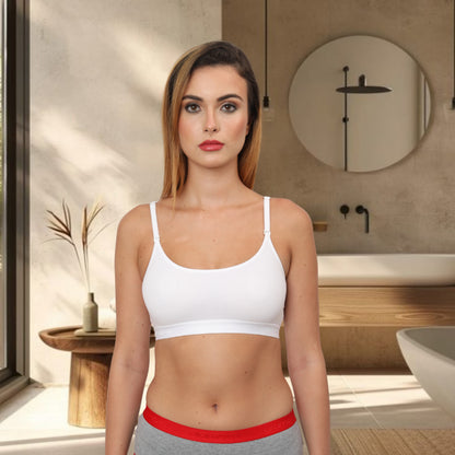 Poly Cotton Non-Padded Wire Free Full Coverage Beginners Bra