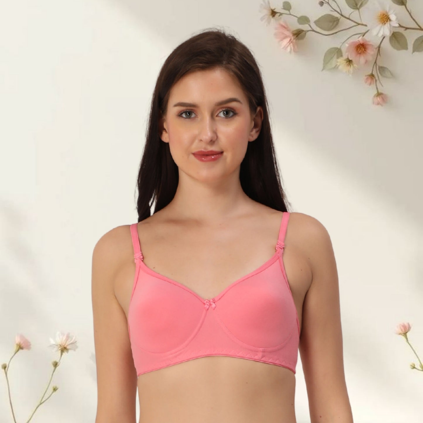 Poly Cotton PC Interlock Fabric Full Coverage Padded Bra