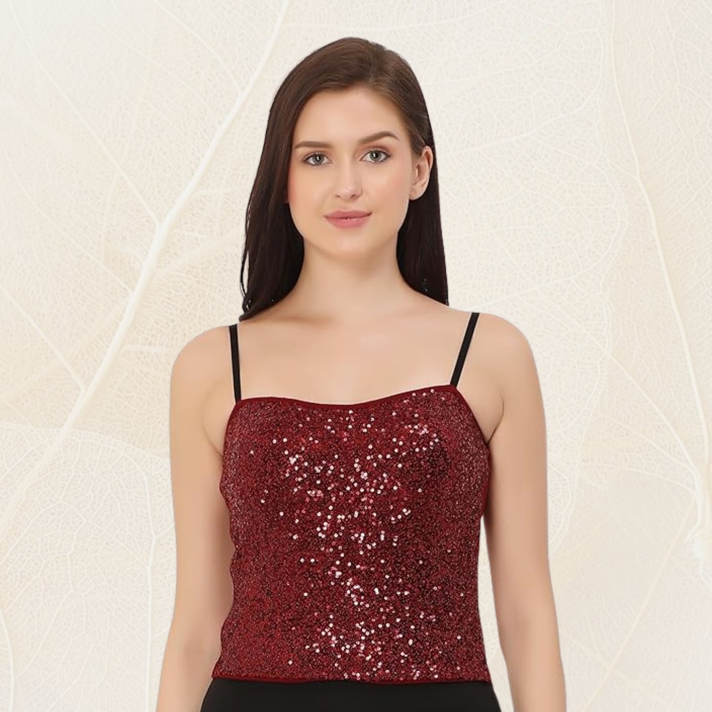Sleeveless Adjustable Sequin Cami Top
