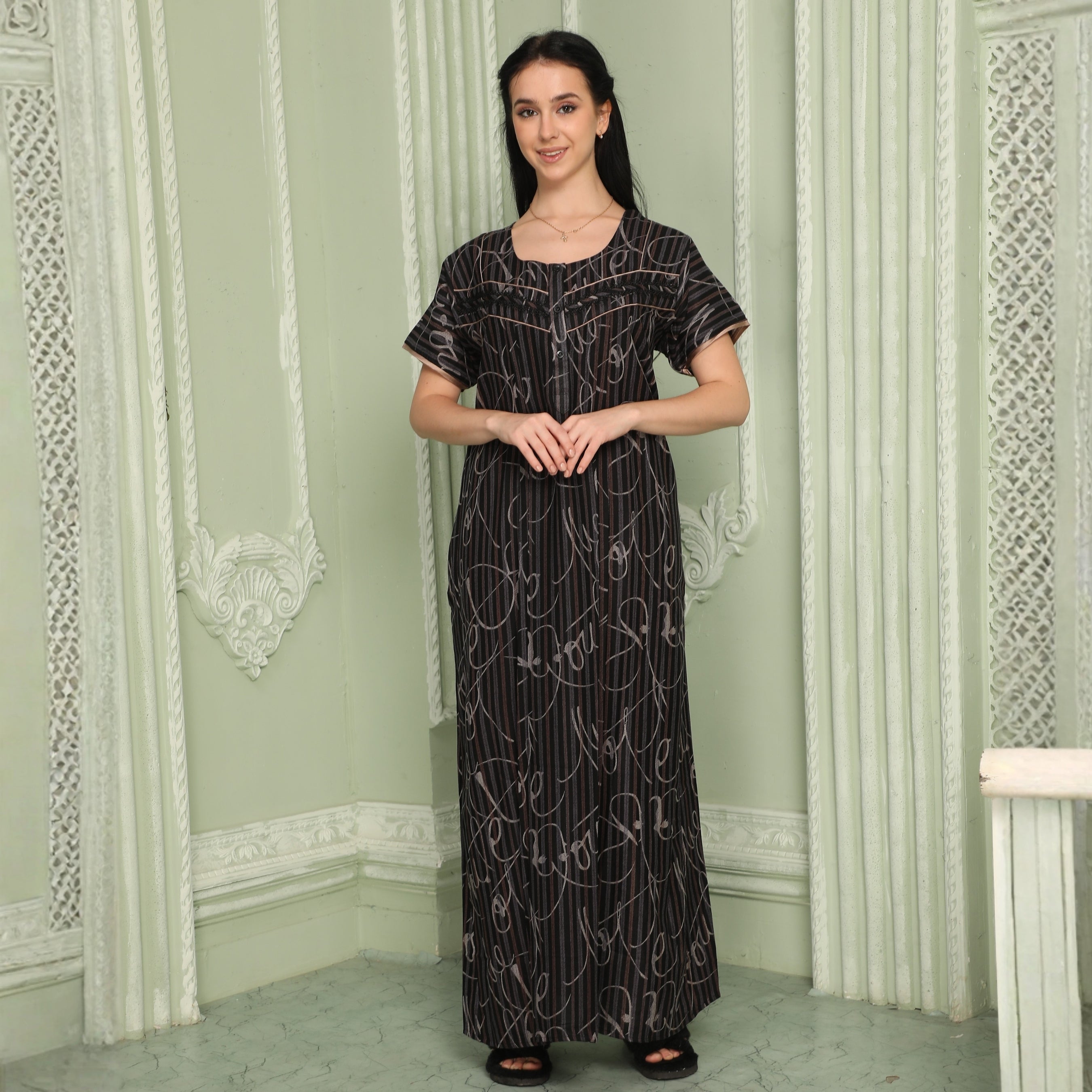 Printed Full-Length Night Gown