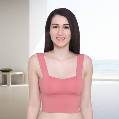 Nylon Spandex Padded Wire Free Seamless Sports Bras for Women