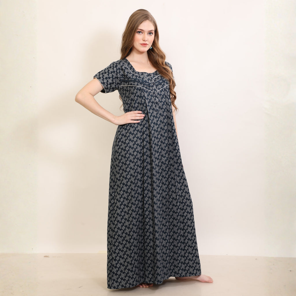 Printed Full-Length Night Gown