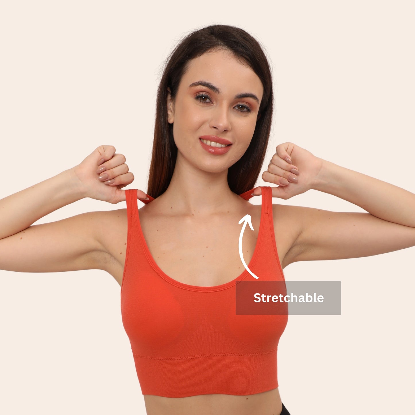 Nylon Spandex Padded Non-Wired Racer Back Sports Bra for Gym, Cardio, Zumba and Yoga