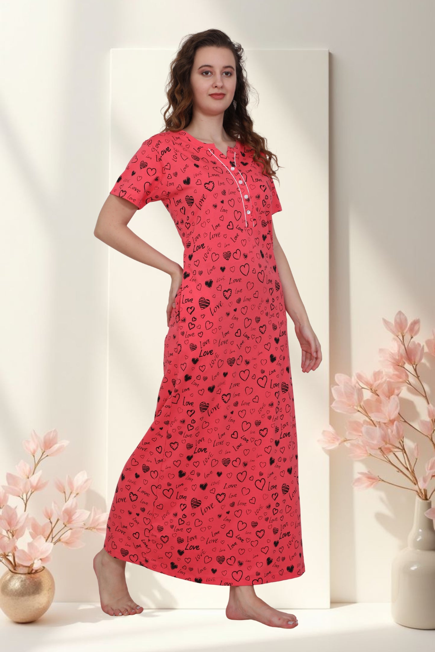 Hosiery Cotton Nighty Gown for Women