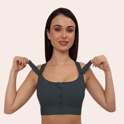 High Impact Front Zip Sports Bra for Gym, Yoga & Workout