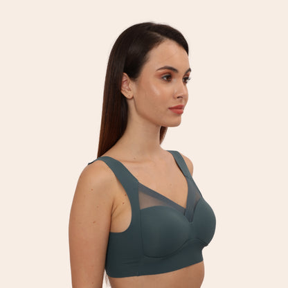 Wirefree Comfortable Padded Lift Push Up Thin, Soft, Sexy Back Smoothing Bra for Women