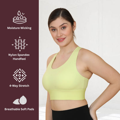 Spandex Padded Back Hook Sports Bras