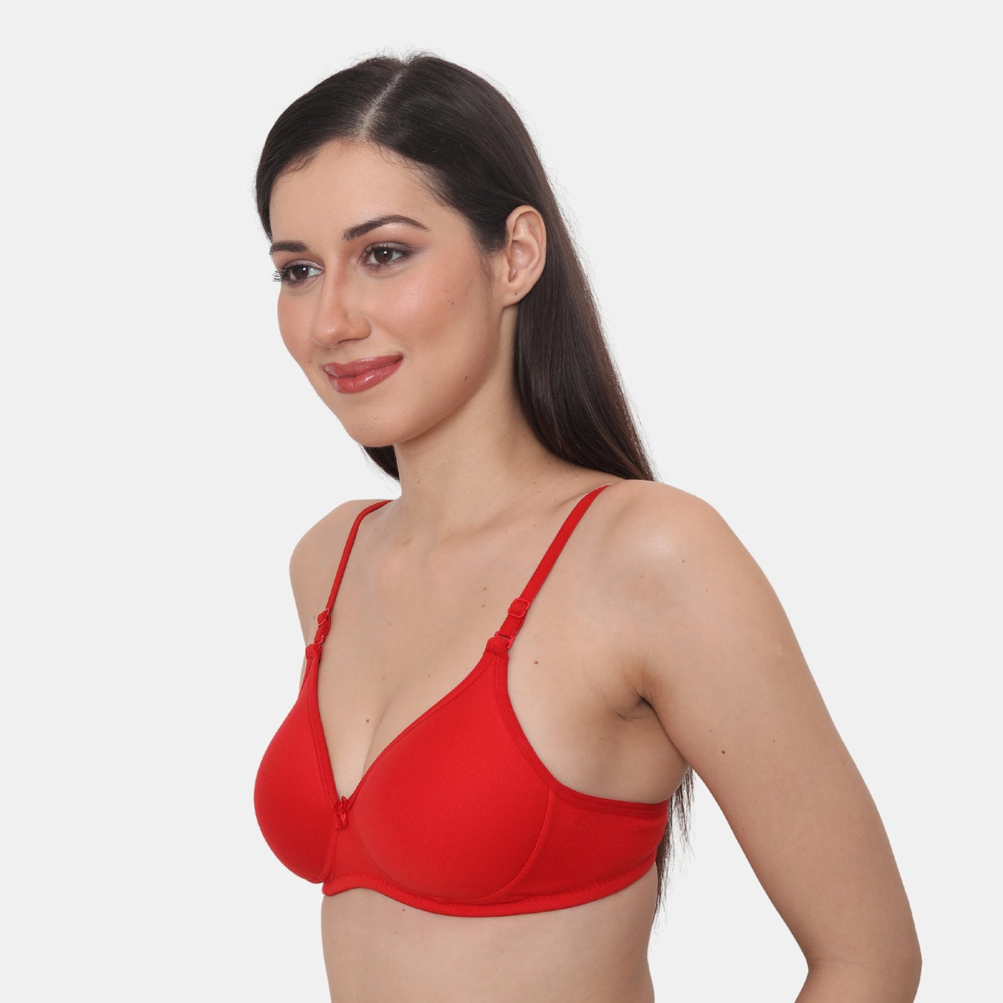 Full Coverage Padded Non-Wired Adjustable Straps Tshirt Bra