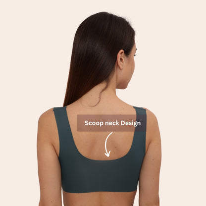Wirefree Comfortable Padded Lift Push Up Thin, Soft, Sexy Back Smoothing Bra for Women