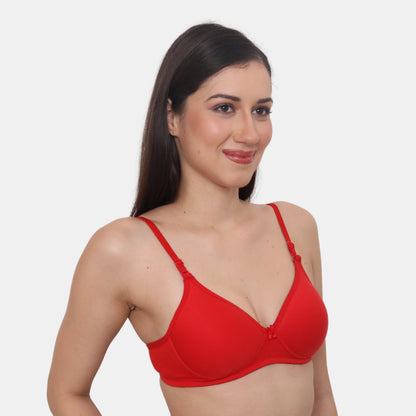 Full Coverage Padded Non-Wired Adjustable Straps Tshirt Bra