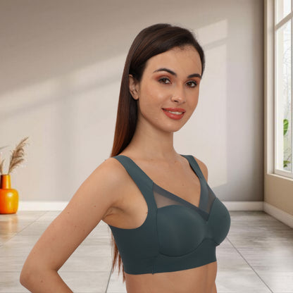 Wirefree Comfortable Padded Lift Push Up Thin, Soft, Sexy Back Smoothing Bra for Women