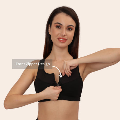 High Impact Racerback Design with Front Zip & Removable Pads