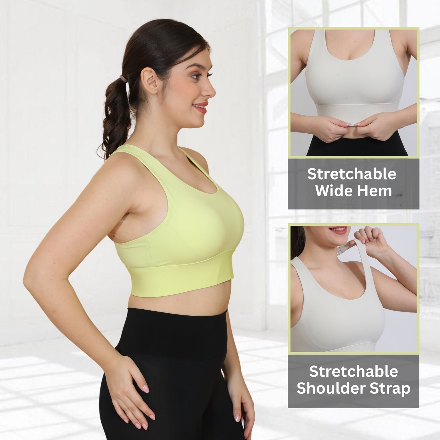 Spandex Padded Back Hook Sports Bras