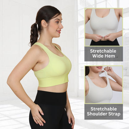 Spandex Padded Back Hook Sports Bras