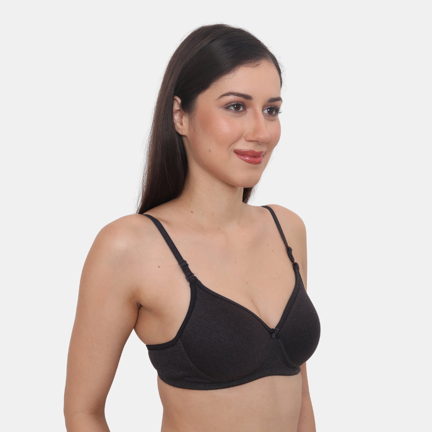 Full Coverage Padded Non-Wired Adjustable Straps Tshirt Bra