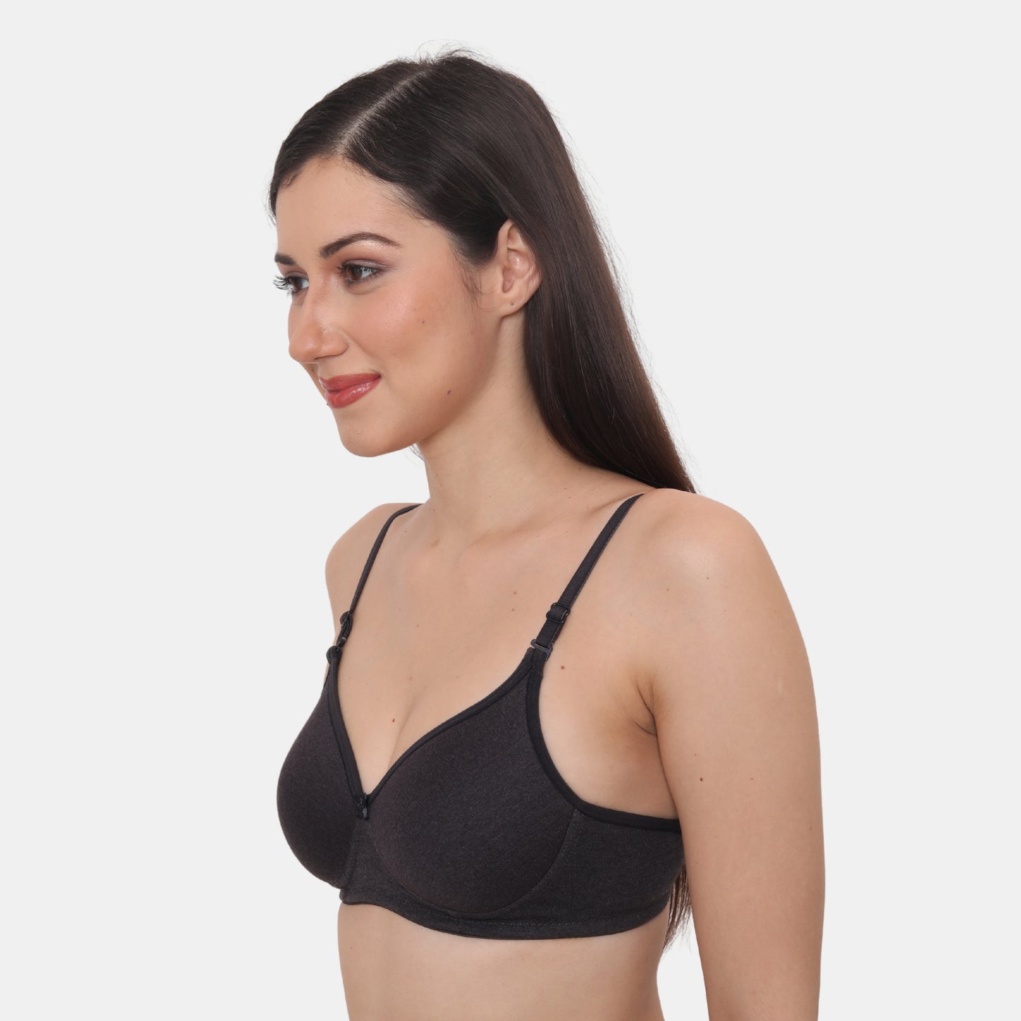 Full Coverage Padded Non-Wired Adjustable Straps Tshirt Bra