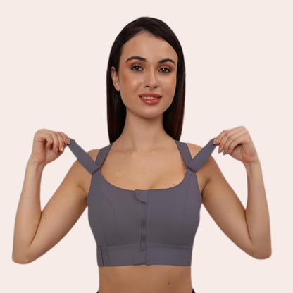 High Impact Front Zip Sports Bra for Gym, Yoga & Workout