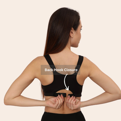 High Impact Racerback Design with Front Zip & Removable Pads