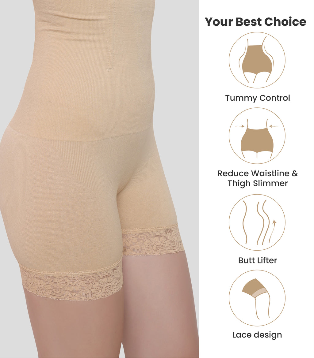 High Waist Tummy Control Shapewear With Lace