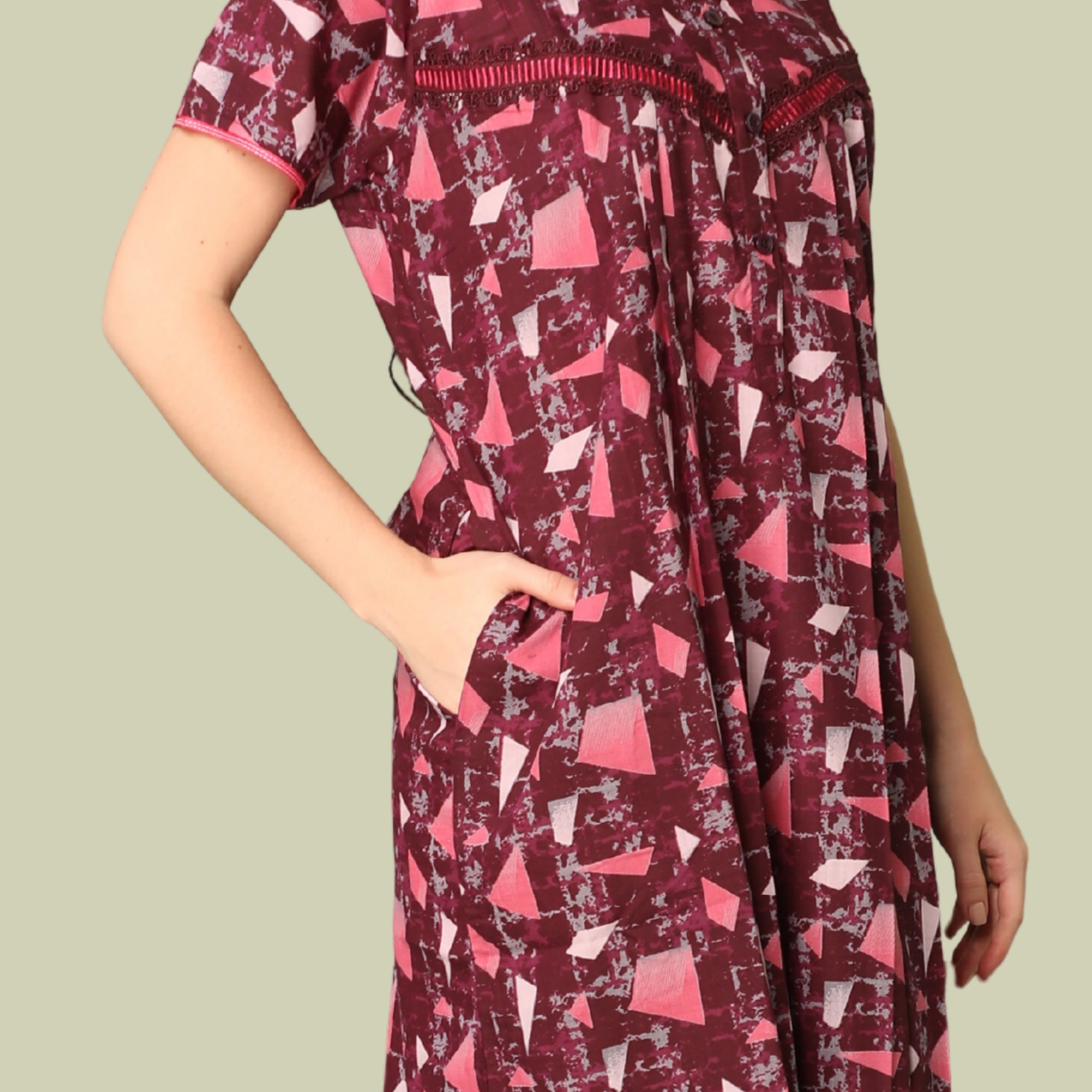 Printed Full Length Night Gown