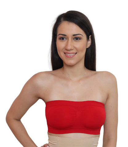 Seamless, Strapless, Full Coverage, Non-Wired Tube Bra