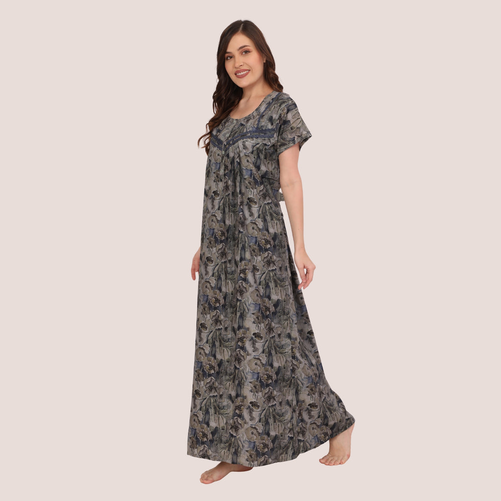 Printed Full Length Night Gown