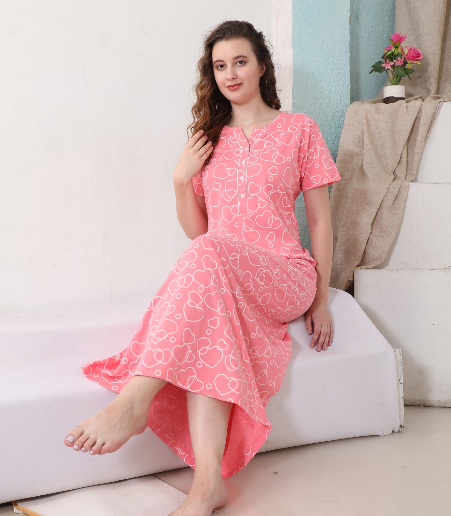 Hosiery Cotton Nighty Gown for Women
