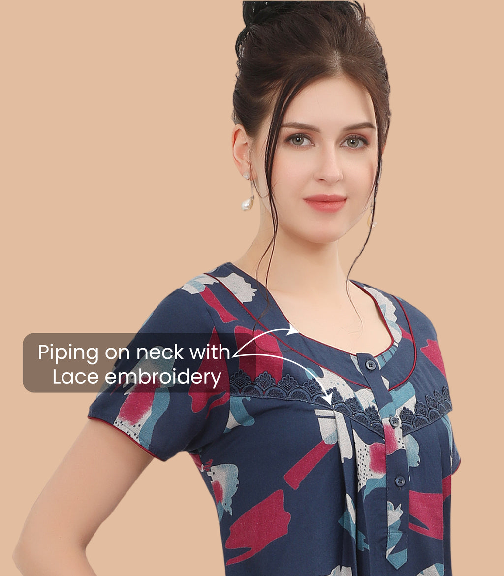 Printed Full-Length Night Gown