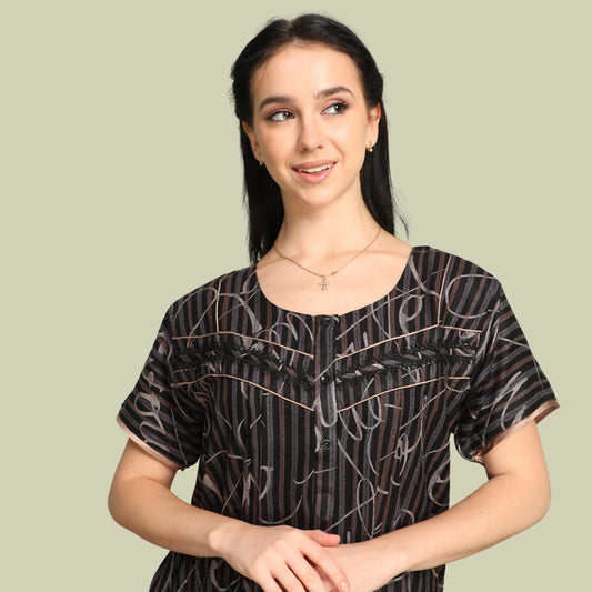 Printed Full-Length Night Gown