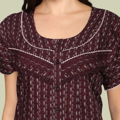 Printed Full Length Night Gown