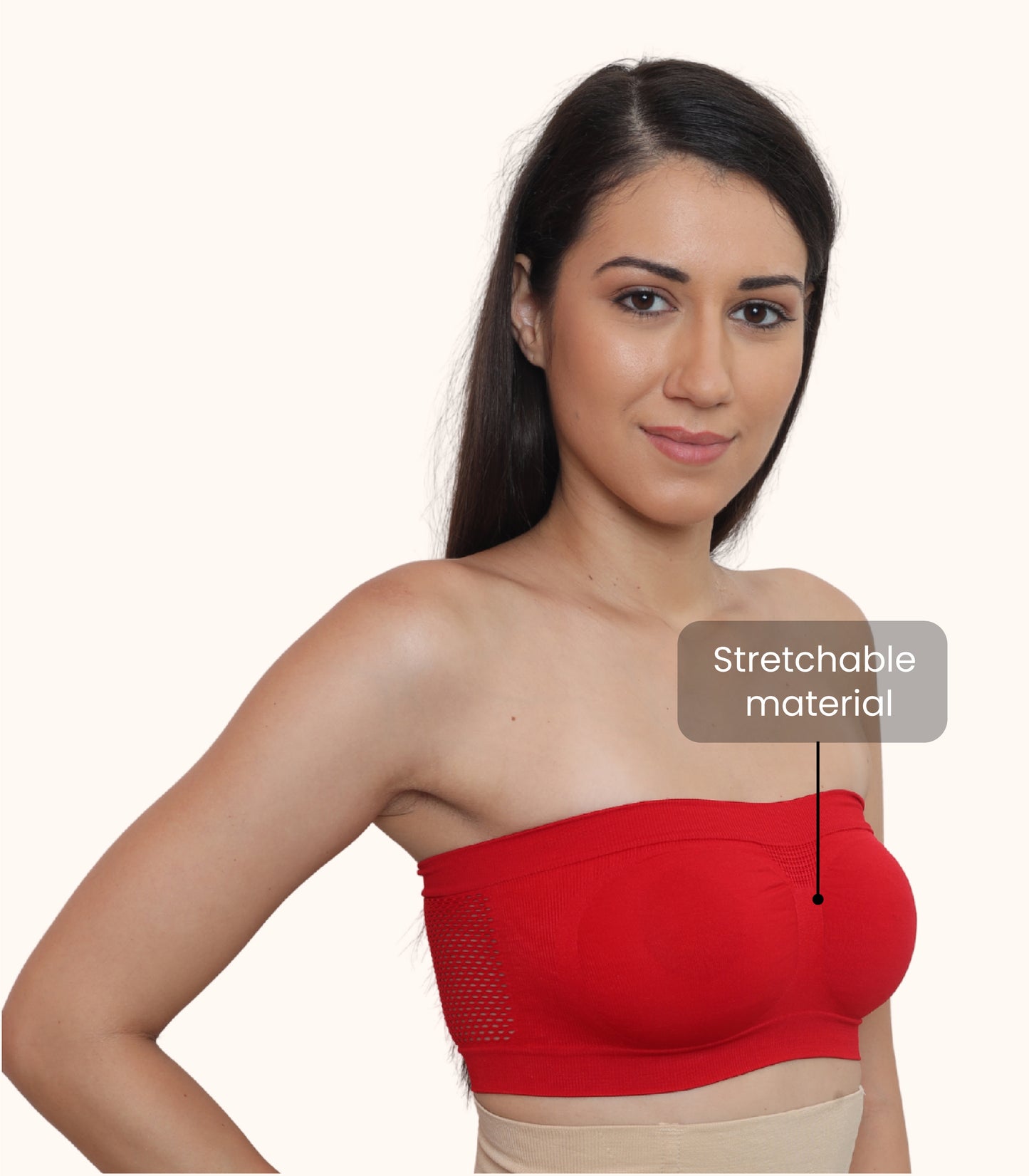 Seamless, Strapless, Full Coverage, Non-Wired Tube Bra