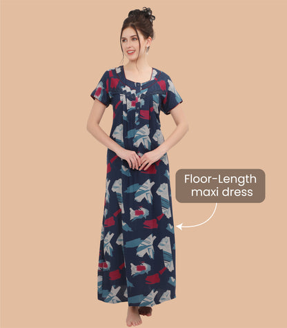 Printed Full-Length Night Gown