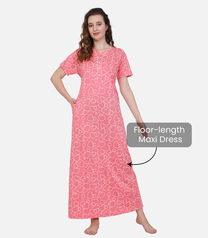 Hosiery Cotton Nighty Gown for Women