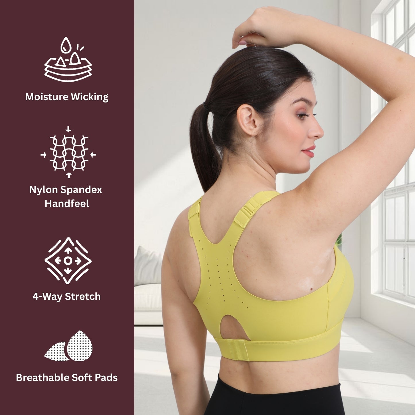 High Impact Strappy Criss Cross Back Workout Sports Bra