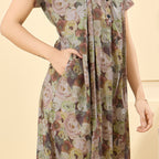 Floral Print Full Length Night Gown