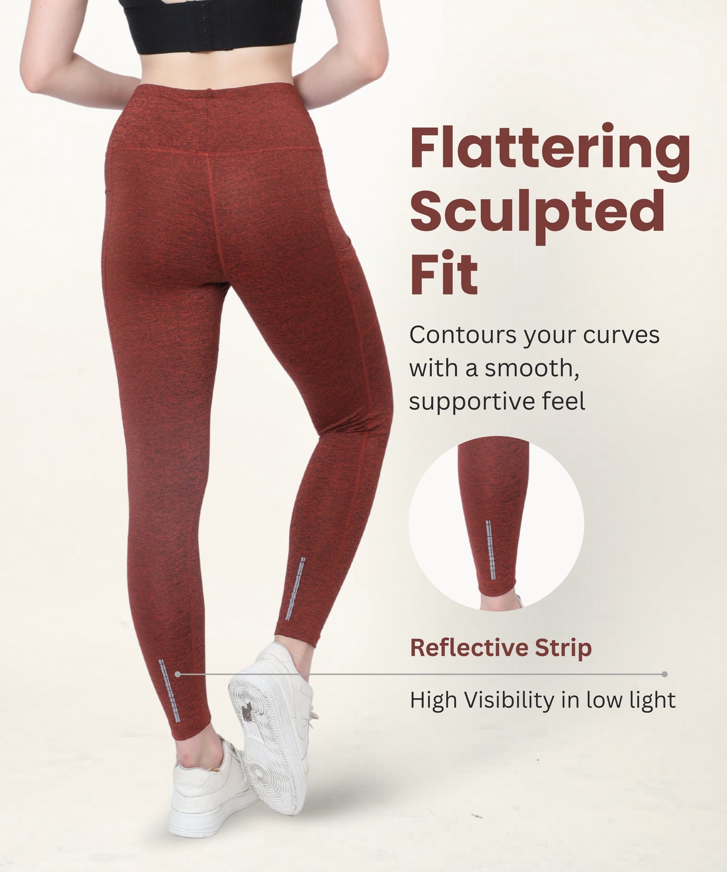 High Waist Gym Leggings with Side Pocket, 4-Way Stretch, Squat-Proof, Moisture-Wicking for Gym, Fitness, Training, Yoga & Activewear