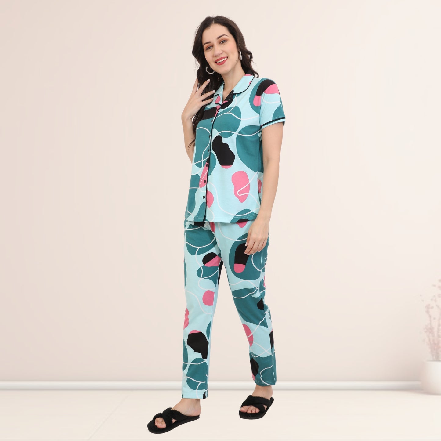Printed Full Length Night Gown