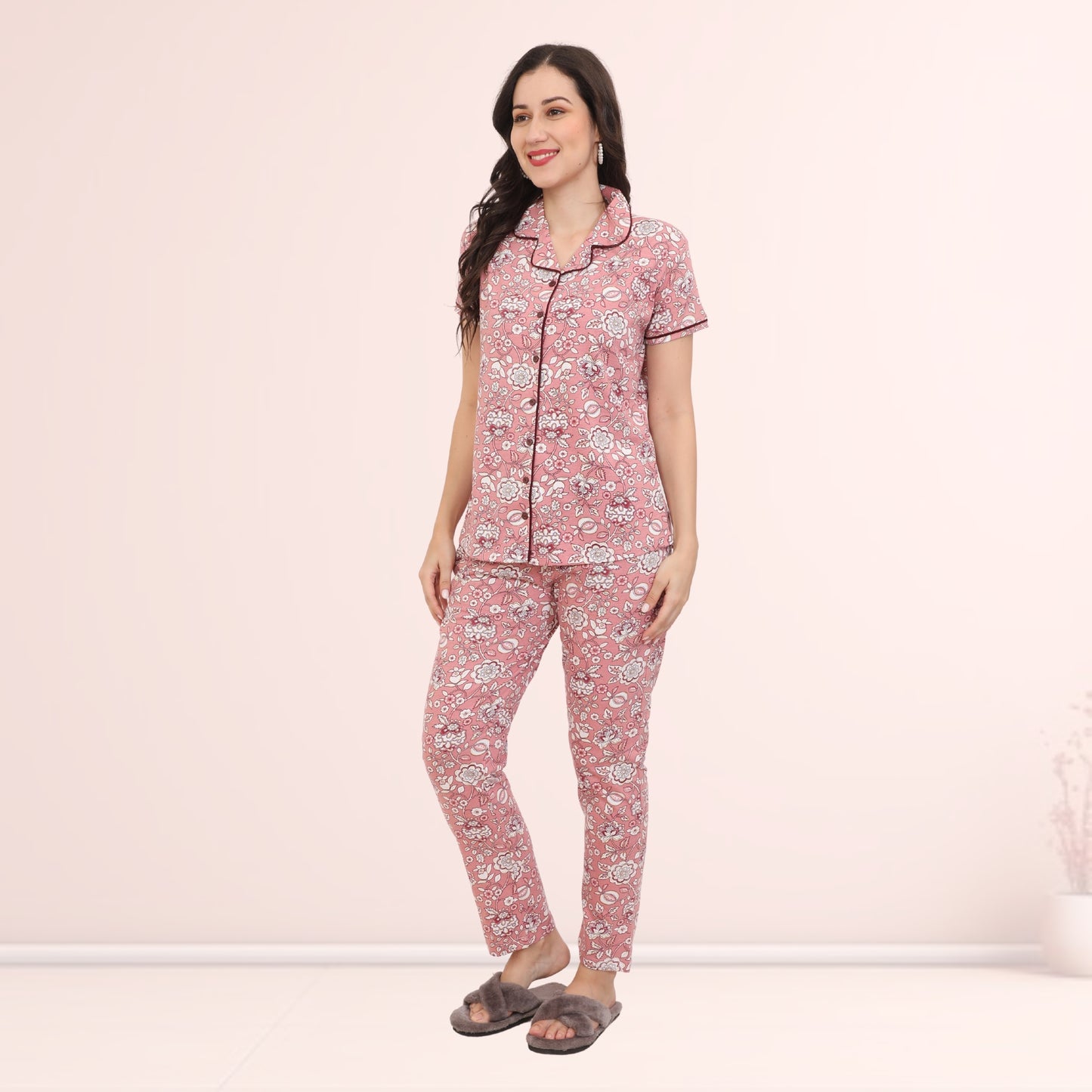 Printed Full Length Night Gown
